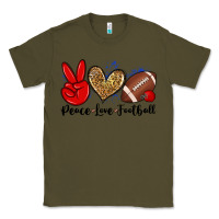 Army Green peace love football Classic Tee - Zillion Design Studio