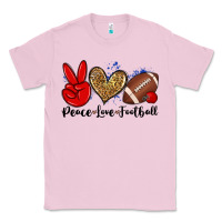 Bubblegum Pink peace love football Classic Tee - Zillion Design Studio