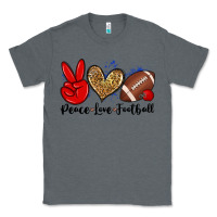 Charcoal Heather peace love football Classic Tee - Zillion Design Studio