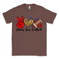 Chestnut peace love football Classic Tee - Zillion Design Studio