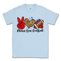 Dusty Blue peace love football Classic Tee - Zillion Design Studio