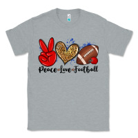 Heather Grey peace love football Classic Tee - Zillion Design Studio