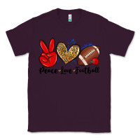 Plum peace love football Classic Tee - Zillion Design Studio