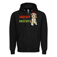 Black merry and bright beagle Zipper Hoodie - RanaPortraitStore