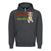 Smoke merry and bright beagle Zipper Hoodie - RanaPortraitStore