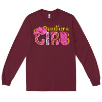 Burgundy southern girl western Long Sleeve Tee - texasbilliewilder