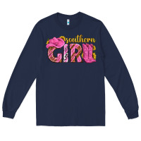 Navy southern girl western Long Sleeve Tee - texasbilliewilder