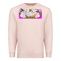 Pale Pink cutes ghosts libbey glass Premium Sweatshirt - BundleAndBundleShop