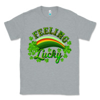 Heather Grey feeling lucky with rainbow Classic Tee - RanaPortraitStore