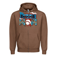 Chestnut baseball mom with leopard Zipper Hoodie - Zillion Design Studio