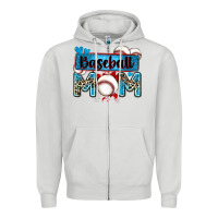 Dove Grey baseball mom with leopard Zipper Hoodie - Zillion Design Studio