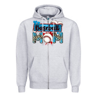 Heather Grey baseball mom with leopard Zipper Hoodie - Zillion Design Studio