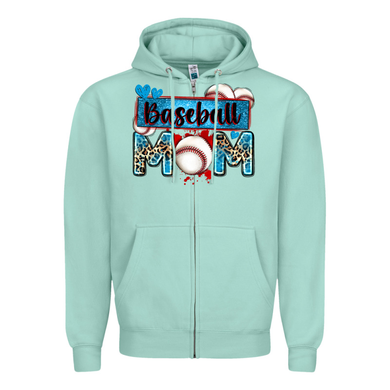 Baseball Mom With Leopard Zipper Hoodie by Zillion Design Studio | Teevron