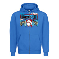 True Royal baseball mom with leopard Zipper Hoodie - Zillion Design Studio