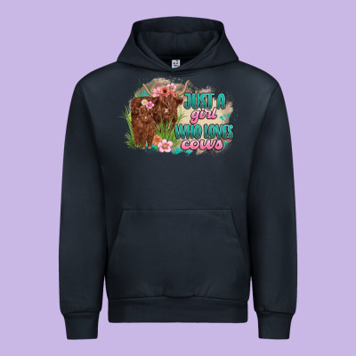 Just A Girl Who Loves Cows Urban Hoodie Designed By Maliassmallbusiness