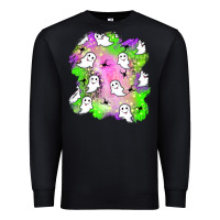 Black ghost halloween patch Premium Sweatshirt - BundleAndBundleShop