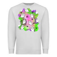 Dove Grey ghost halloween patch Premium Sweatshirt - BundleAndBundleShop