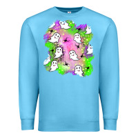 Ocean Blue ghost halloween patch Premium Sweatshirt - BundleAndBundleShop