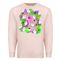 Pale Pink ghost halloween patch Premium Sweatshirt - BundleAndBundleShop