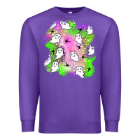 Purple ghost halloween patch Premium Sweatshirt - BundleAndBundleShop