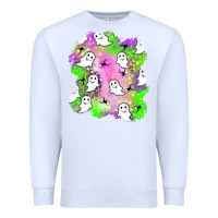 White ghost halloween patch Premium Sweatshirt - BundleAndBundleShop