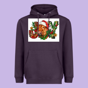 Christmas Heifer Joy Heavyweight Hoodie Designed By Fadigitalartstudio