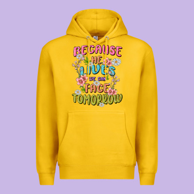Because He Lives Face Tomorrow Premium Hoodie Designed By Maliassmallbusiness
