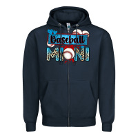 Navy baseball mini with leopard Zipper Hoodie - Zillion Design Studio