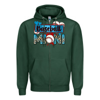 Sports Green baseball mini with leopard Zipper Hoodie - Zillion Design Studio