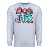 Heather Grey teacher life Premium Sweatshirt - AdoDesignShop