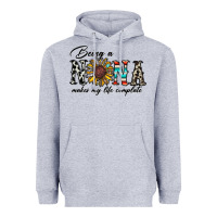 Heather Grey being nana makes my life complate Heavyweight Hoodie - CowhideDigitalArt