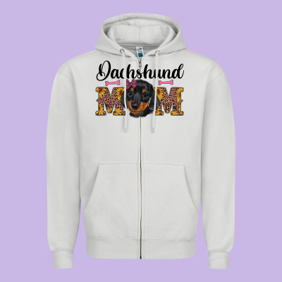 Western Dachshund Mom Zipper Hoodie Designed By Ranaportraitstore