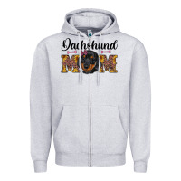 Heather Grey western dachshund mom Zipper Hoodie - RanaPortraitStore