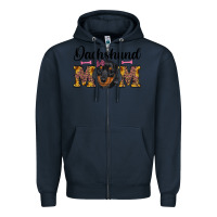 Navy western dachshund mom Zipper Hoodie - RanaPortraitStore