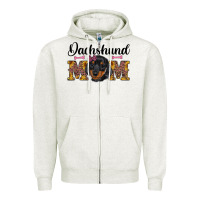 Oatmeal Heather western dachshund mom Zipper Hoodie - RanaPortraitStore