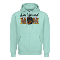 Seafoam western dachshund mom Zipper Hoodie - RanaPortraitStore