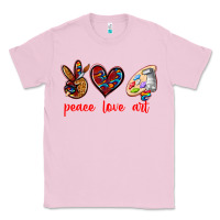 Bubblegum Pink peace love art Classic Tee - texasbilliewilder