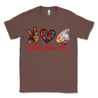Chestnut peace love art Classic Tee - texasbilliewilder