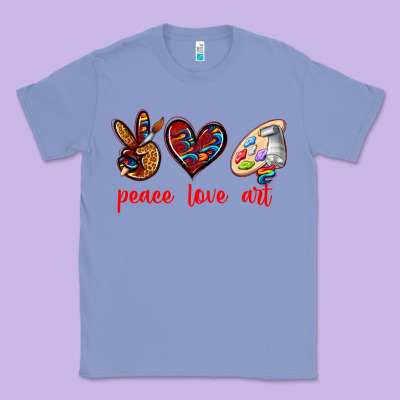 Peace Love Art Classic Tee Designed By Texasbilliewilder