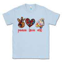 Dusty Blue peace love art Classic Tee - texasbilliewilder