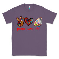 Lavender peace love art Classic Tee - texasbilliewilder
