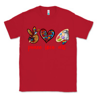 Red peace love art Classic Tee - texasbilliewilder