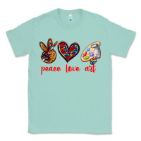 Seafoam peace love art Classic Tee - texasbilliewilder