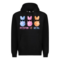 Black peepin it real easter glitter Premium Hoodie - MaliasSmallBusiness