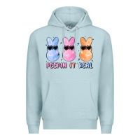 Blue Mist peepin it real easter glitter Premium Hoodie - MaliasSmallBusiness