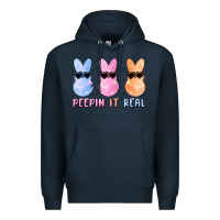 Navy peepin it real easter glitter Premium Hoodie - MaliasSmallBusiness