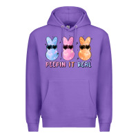 Purple peepin it real easter glitter Premium Hoodie - MaliasSmallBusiness