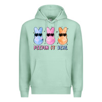 Seafoam peepin it real easter glitter Premium Hoodie - MaliasSmallBusiness