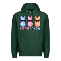 Sports Green peepin it real easter glitter Premium Hoodie - MaliasSmallBusiness