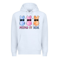 White peepin it real easter glitter Premium Hoodie - MaliasSmallBusiness